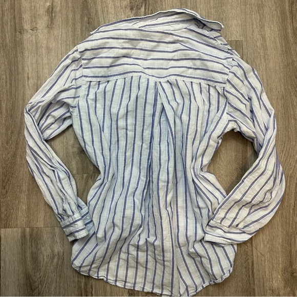 Anthropologie Grayson Flannel Striped Longsleeve Button Up Blouse Size Small - Picture 2 of 4